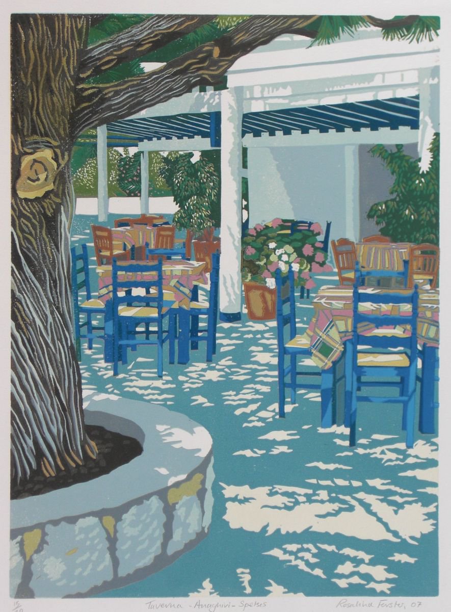 Taverna Aghios Anaghiri by Rosalind Forster