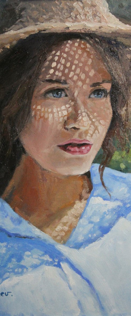 Girl with hat. by Linar Ganeev