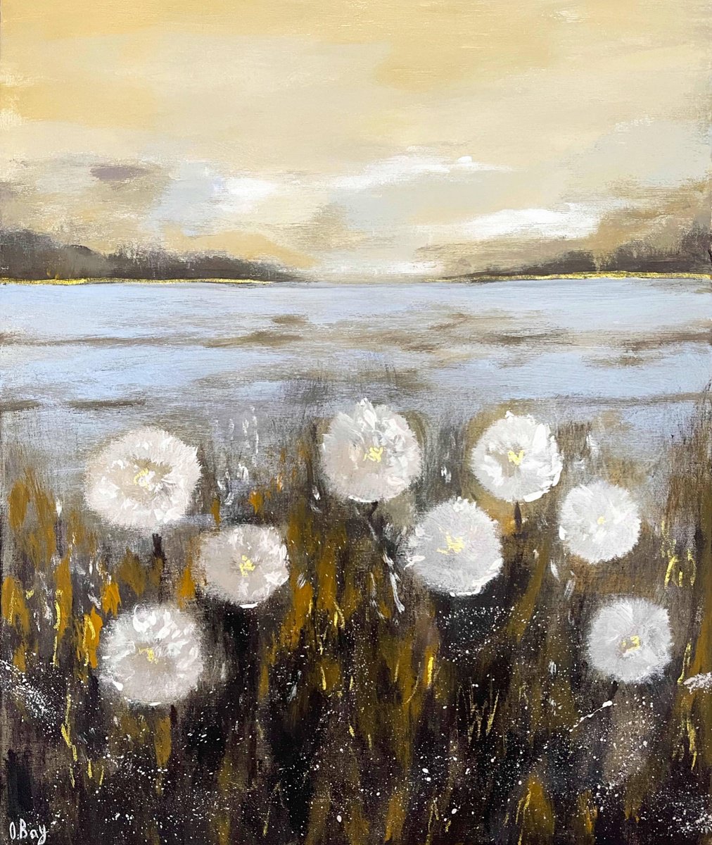  First Light And Dandelions By Olesya Bay, 20 X 24, Artwork For Sale On Artfinder