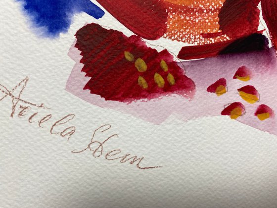 Ripe Pomegranates (Alla Prima)