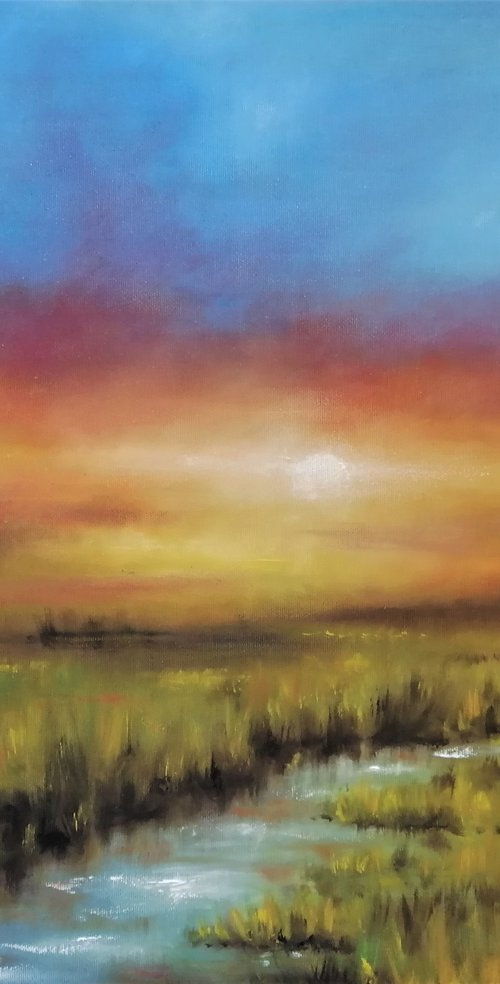 Sunset field by Mateja Marinko