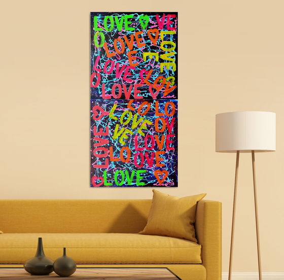 First Love1- Diptych Pop art