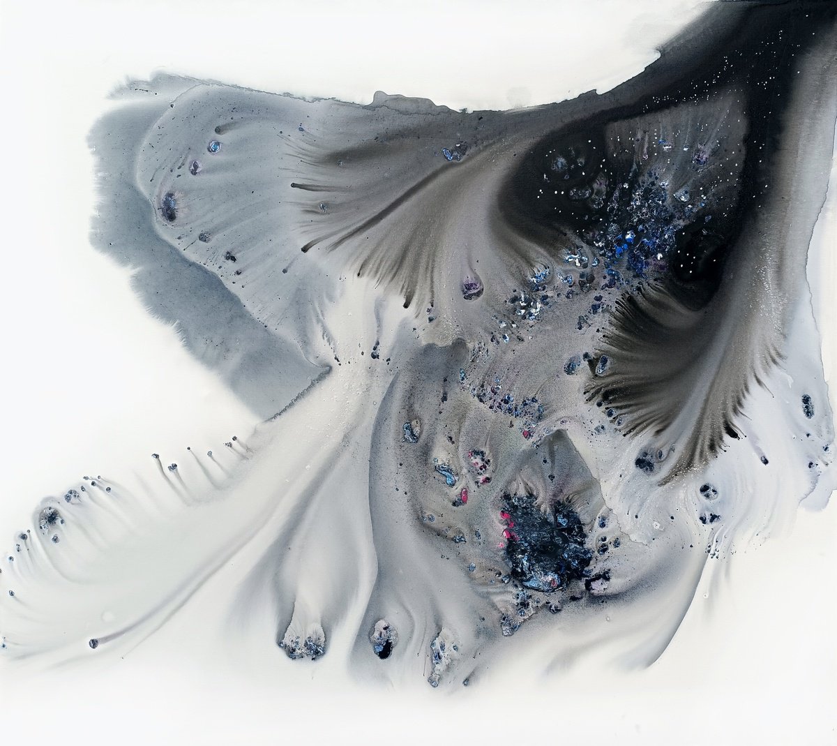 Abstract Acrylic Painting By Muriel Napoli, 55 X 47", Nature 320, Original Artwork