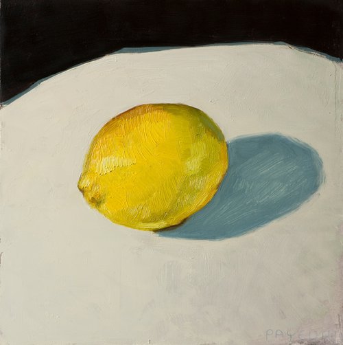 yellow lemon on a black and white background by Olivier Payeur