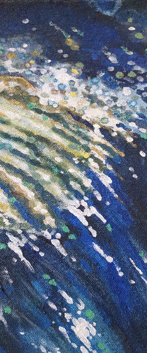 Milky Way Reflecting Mini Original Oil Painting 11 x 16: by Margaret Juul