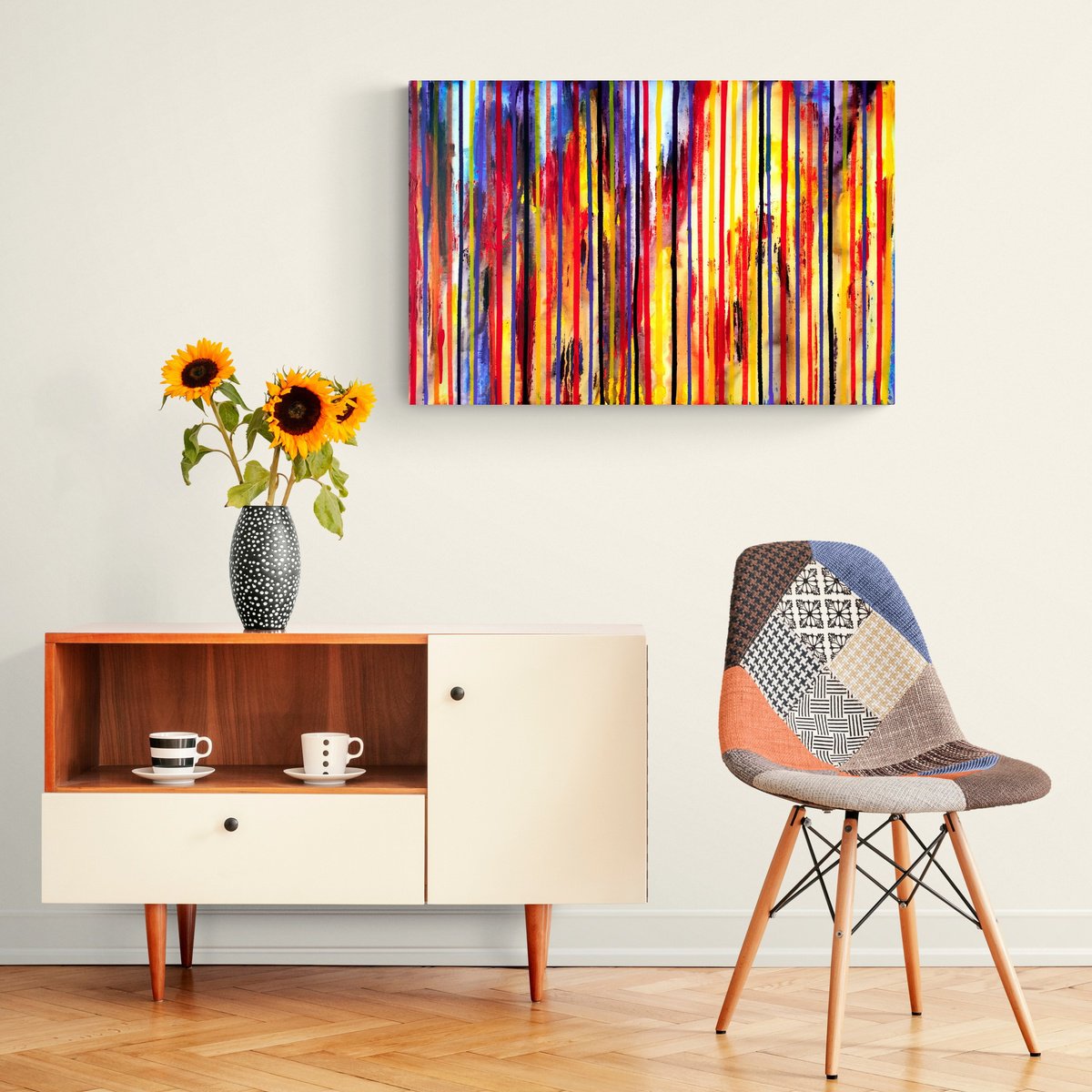 Abstract Acrylic Painting By Carla Sa Fernandes, 35 X 24, The Emotional Creation #343, Original Artwork