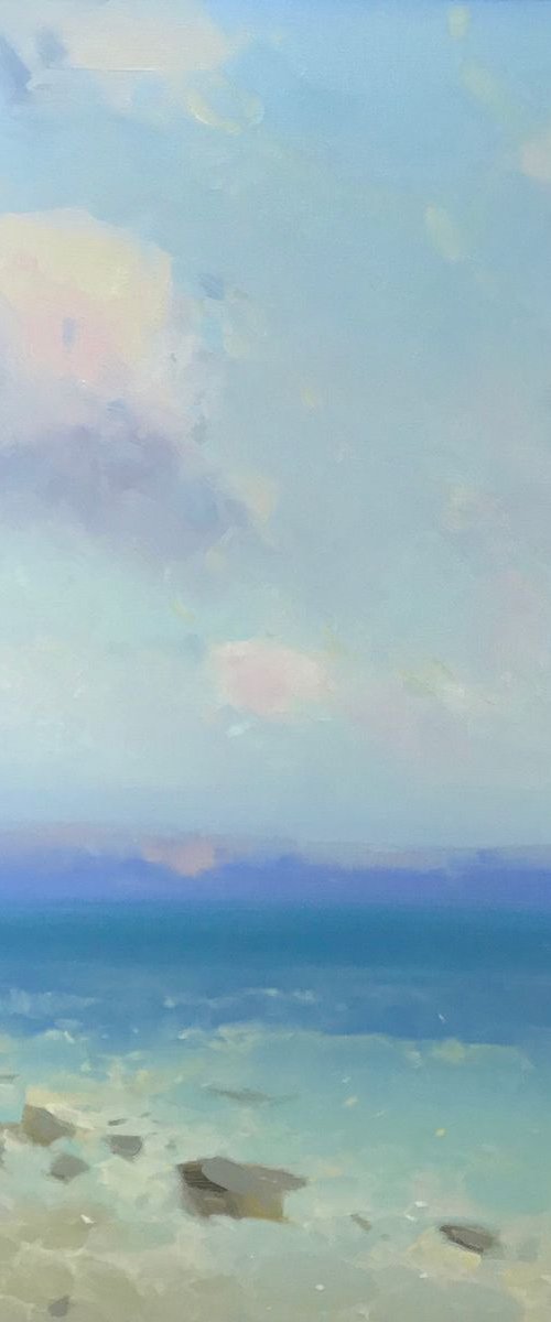 Ocean Side, Original oil painting, Handmade artwork, One of a kind by Vahe Yeremyan