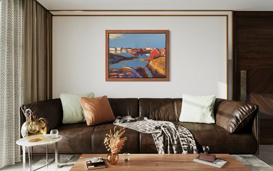 Denim series .Sun in the fishing village