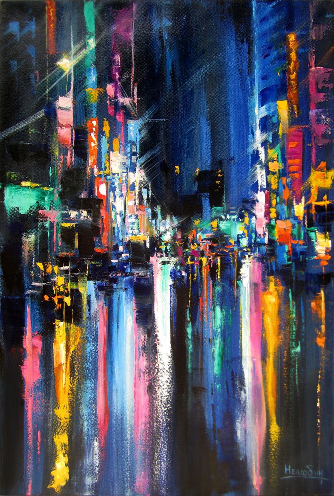 city oil painting