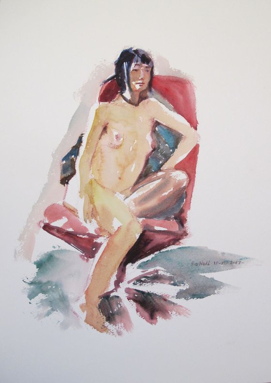 Seated female nude