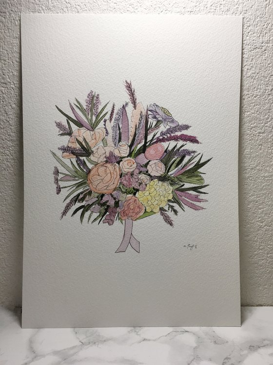 Flower watercolour painting
