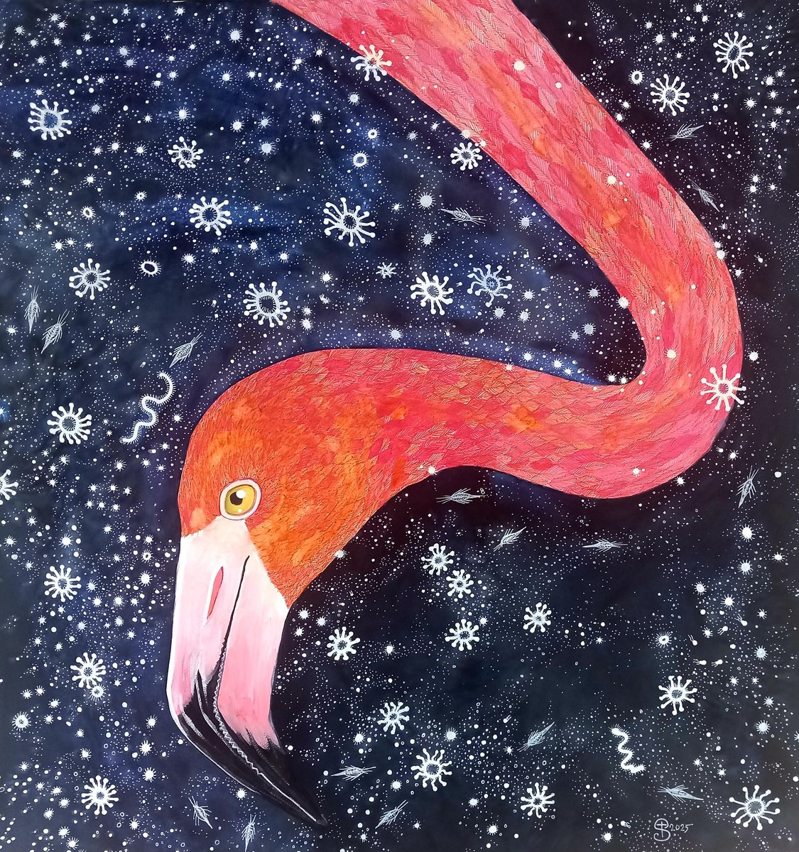 Animal Painting By Terri Smith, 24 X 25", Beneath The Surface, Original Artwork