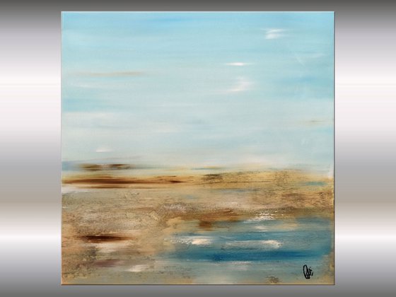 Sunken Land II - Abstract- Painting- Acrylic Canvas Art - Wall Art - Large Painting - Blue Art - Modern Art