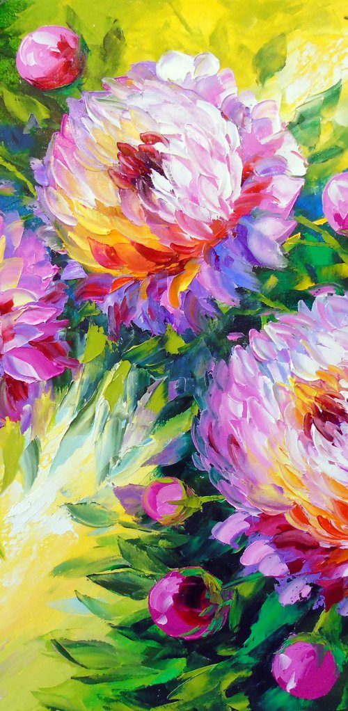 Peonies in the sunbeam by Olha Darchuk