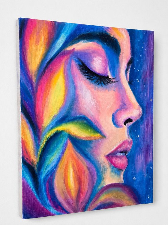 Serenity – Colorful Pastel Femaile Portrait