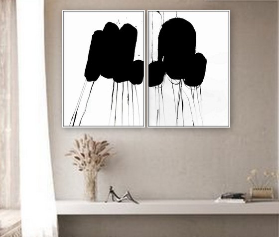 2 Original Acrylic Ink Artworks.