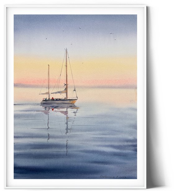 Yacht at sunset #6