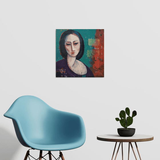 Mood (50x50cm,  oil painting, ready to hang)