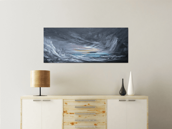 Light in the Darkness - seascape, emotional, panoramic