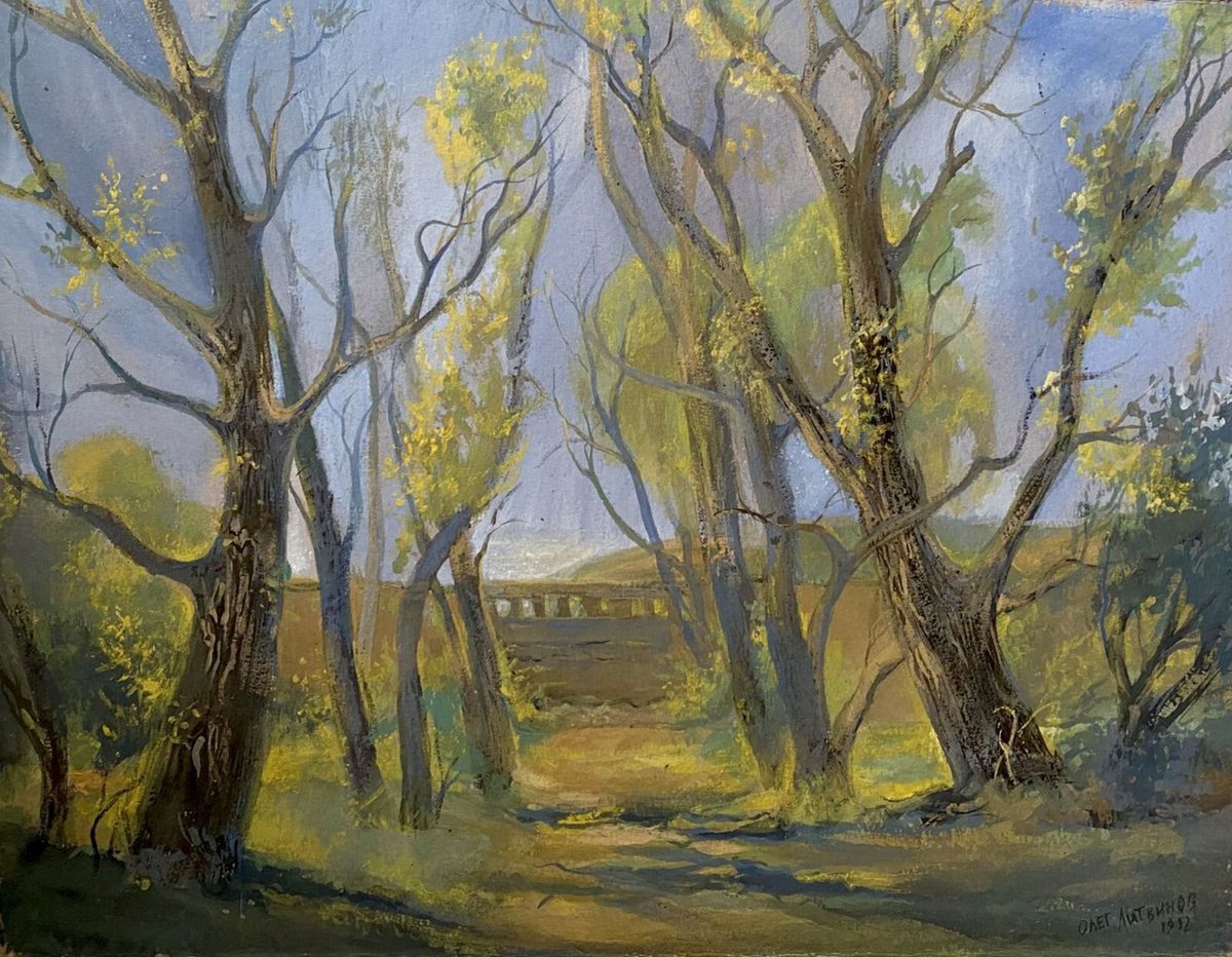 Impressionistic Landscape Oil Painting By Oleg And Alexander Litvinov, 12 X 16", Yamaia, Original Artwork