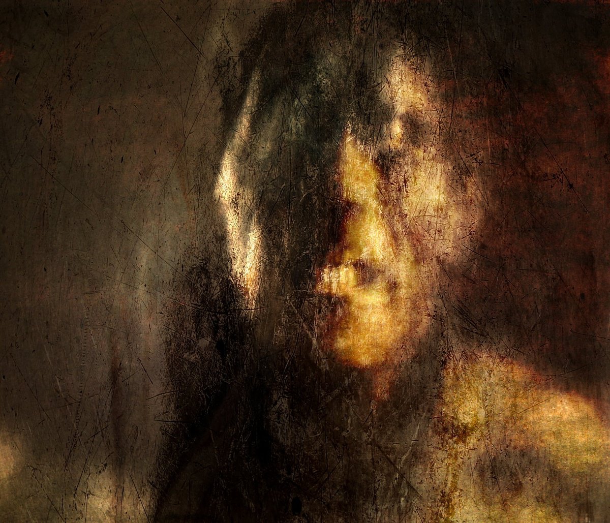 Expressive Portrait Giclee Print By Philippe Berthier, 28 X 24", Quand Le Reveil Sonne..., Original Artwork