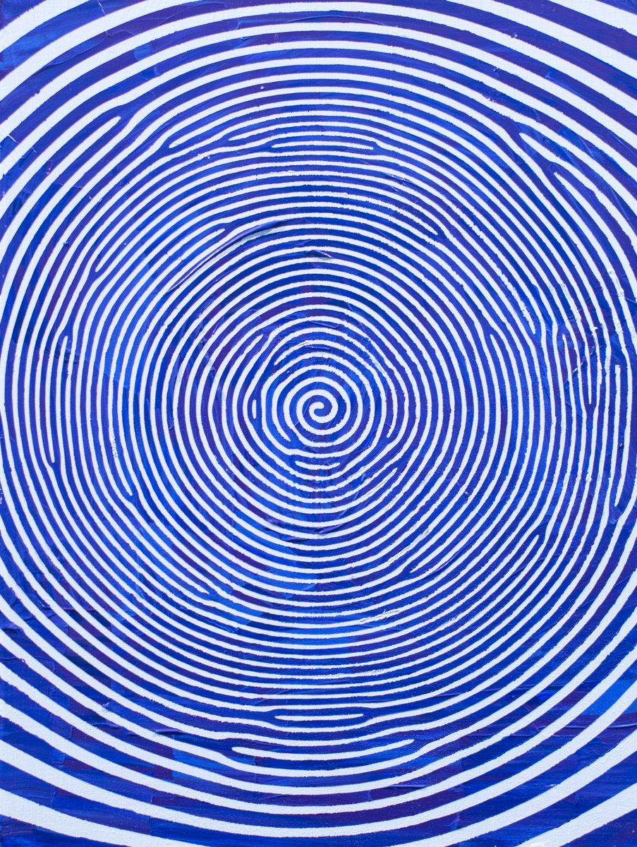 Geometric Abstract Acrylic Painting By Sean Christopher Ward, 9 X 12", Blips On The Radar, Original Artwork