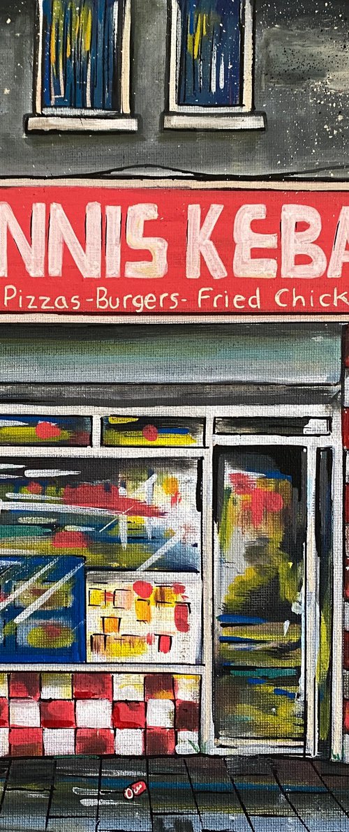 Denni’s Kebab  -  Original on canvas board by John Curtis