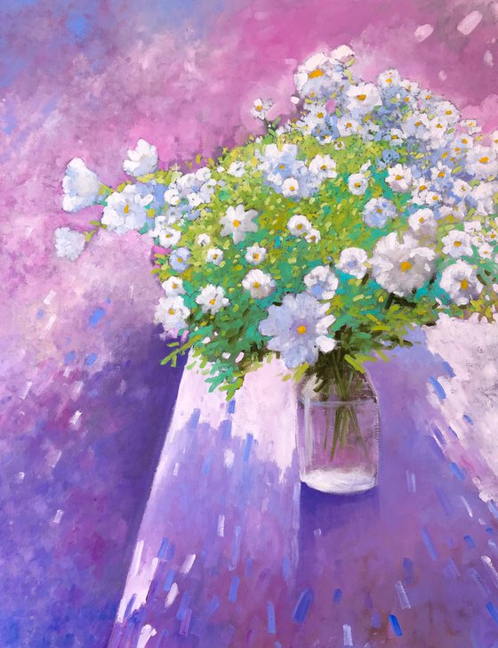 White flowers in vase