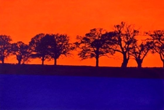 Deep Blue Silhouette - A2