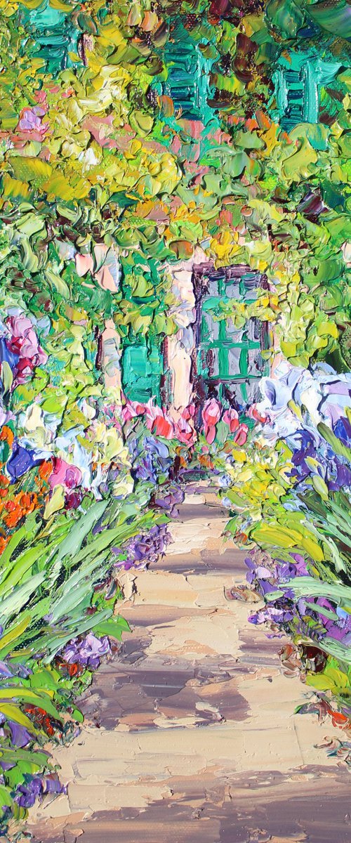 Monet's Iris Garden Path by Kristen Olson Stone