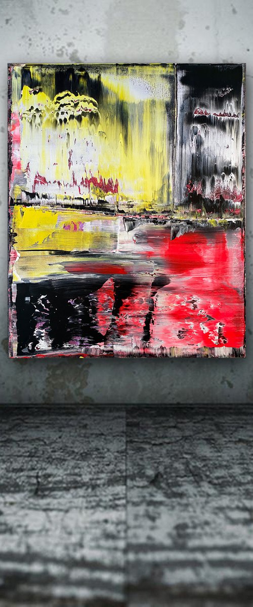 "We Can Beat Them" - Original PMS Large Abstract Acrylic Painting On Canvas - 28" x 35" by Preston M. Smith (PMS)