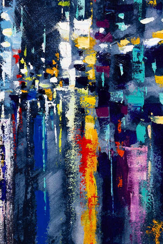 Abstract cityscape .Night city