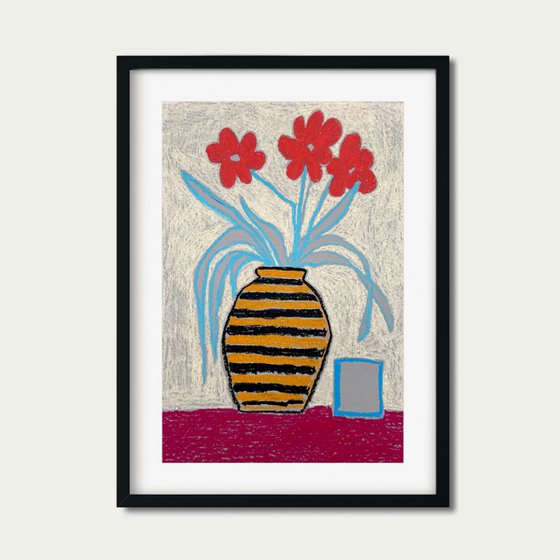 Vase with Red Flowers