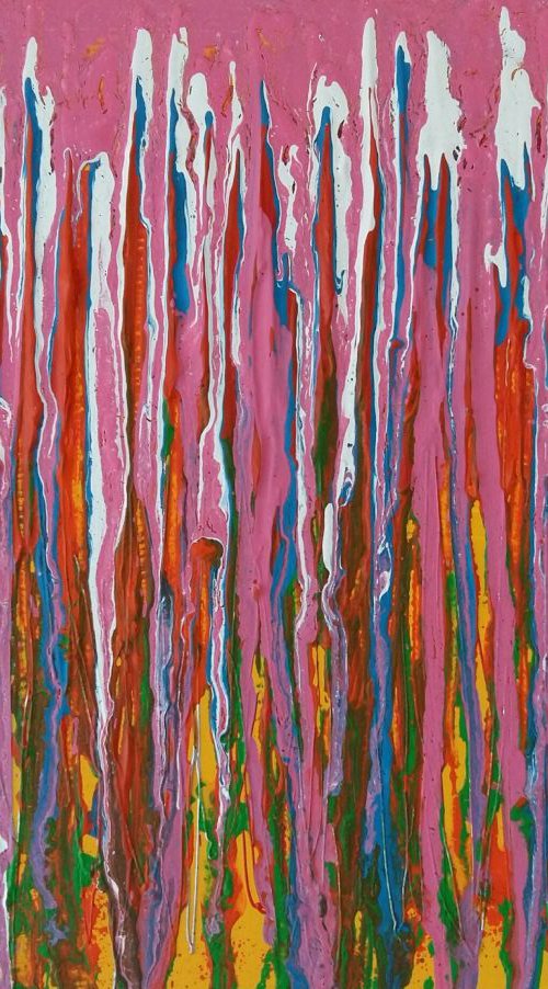 Abstraction Colors of summer, original painting 40×30 cm, FREE SHIPPING by Larissa Uvarova