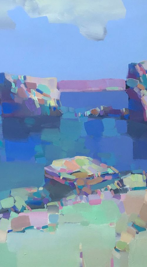 Cliffs, Original oil painting, Handmade artwork, One of a kind by Vahe Yeremyan