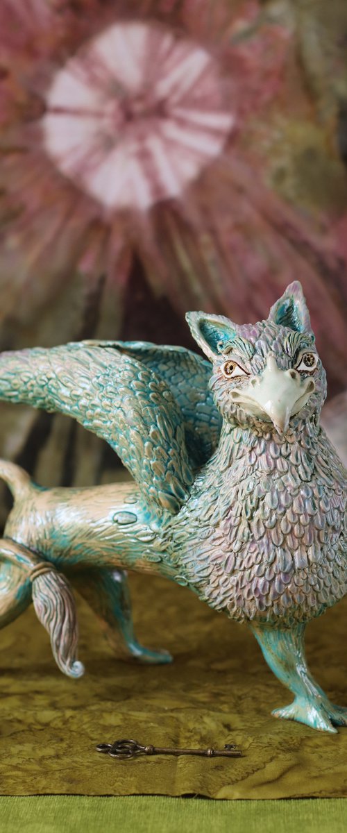 Griffin, Ceramic sculpture by Elya Yalonetski by Elya Yalonetski
