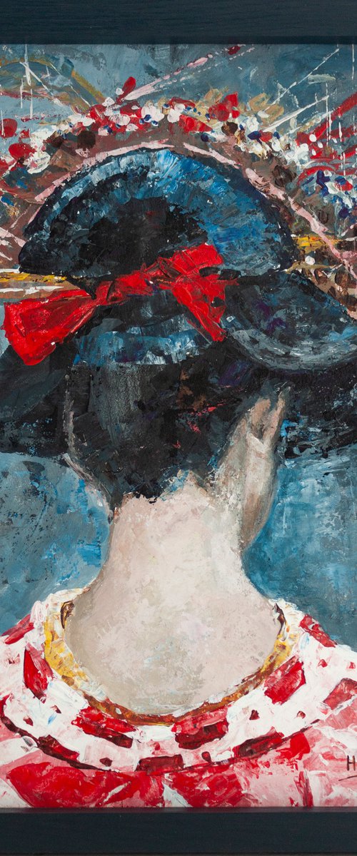 Woman in red by Aleksandr Neliubin