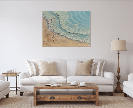 Whitsundays Whitewash blue beige 90x120