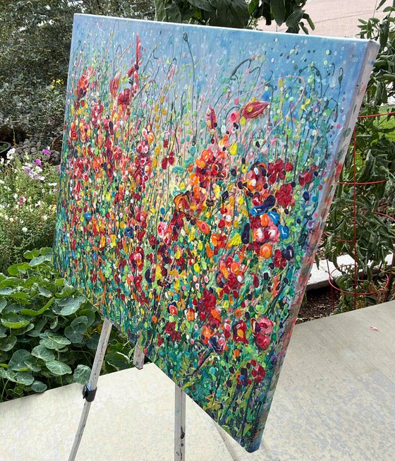 Wildflower Symphony Pollock Style Meadow