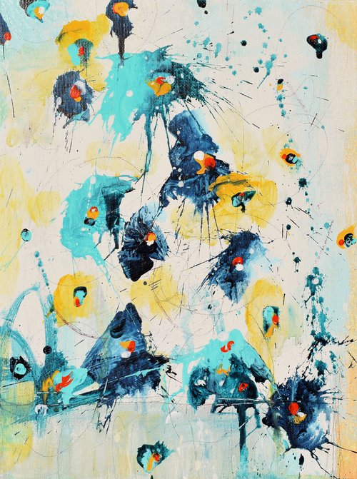 Winter Flowers by Abstract Art by Cynthia Ligeros