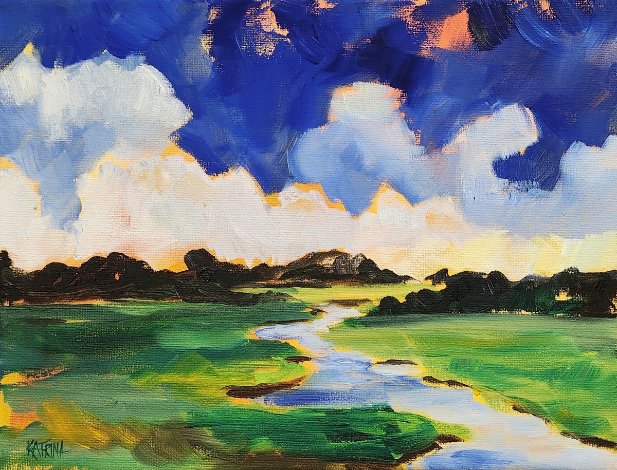 Impressionistic Landscape Oil Painting By Katrina Case, 12 X 9", "Peeking Through" - Landscape, Original Artwork