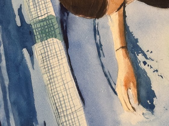 A girl in swimming pool