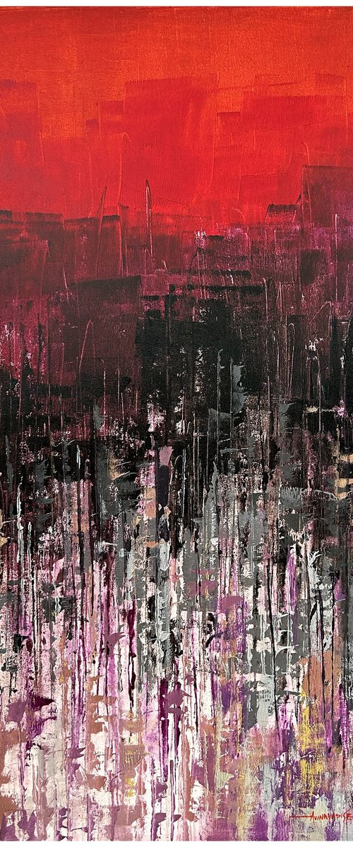 Red Sky_24"X48" by Avinash Pise