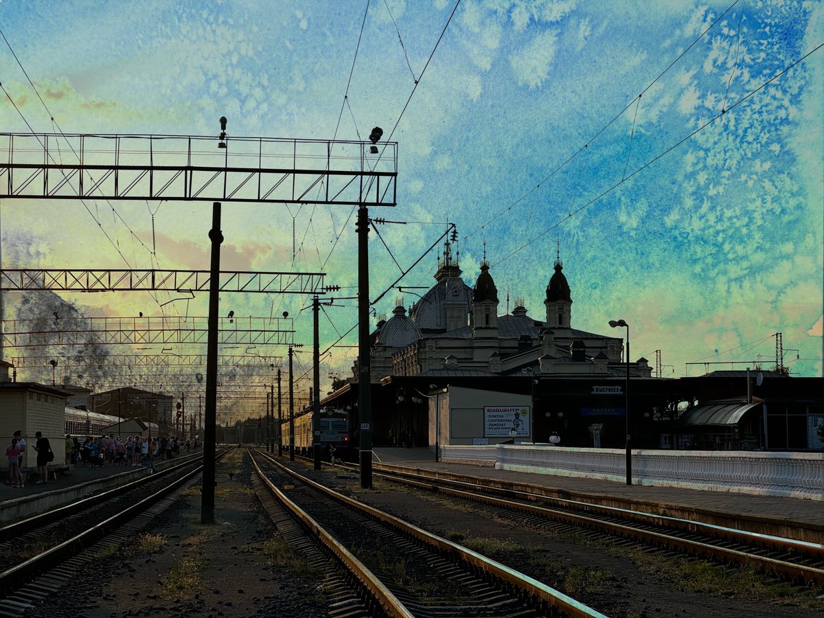 Abstract Cityscapes Giclee Print By Yuliia Sharapova, 20 X 15", Summer Sunrise Sky City Scape, Original Artwork