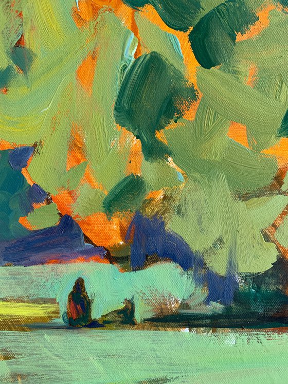 Man and Dog Under a Tree