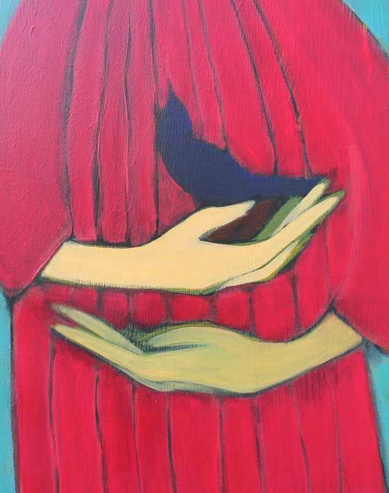 Two under an umbrella.