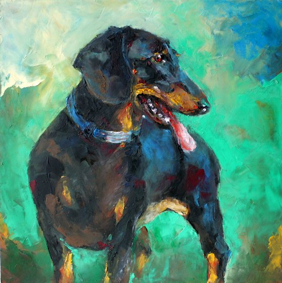 dachshund portrait in small format