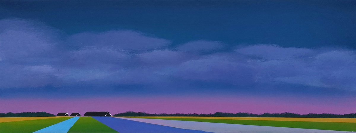 Surrealistic Acrylic Painting , Dawn (Schemering) By Nelly Van Nieuwenhuijzen, 31 X 12, Artwork For Sale On Artfinder