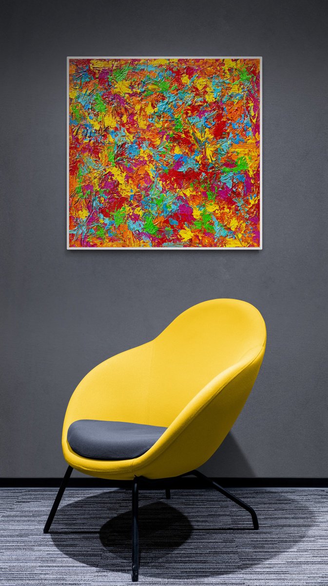 Abstract Acrylic Painting By Julijana Ravbar, 20 X 20", A Million Dreams, Original Artwork