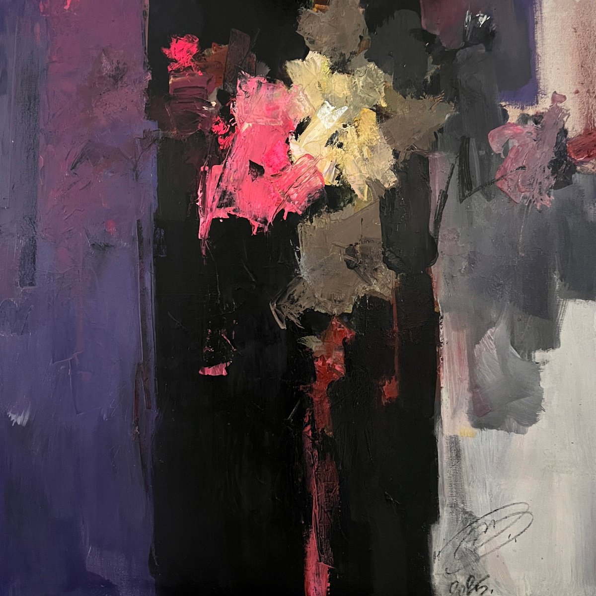 Abstract Oil Painting By Igor Yuryev, 28 X 28, Weed, Original Artwork